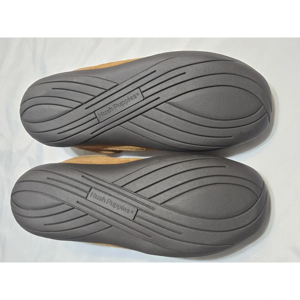 Hush Puppies Tan Suede Mens Slippers Size 11M Fleece Lined Non Slip NWOB Shoes